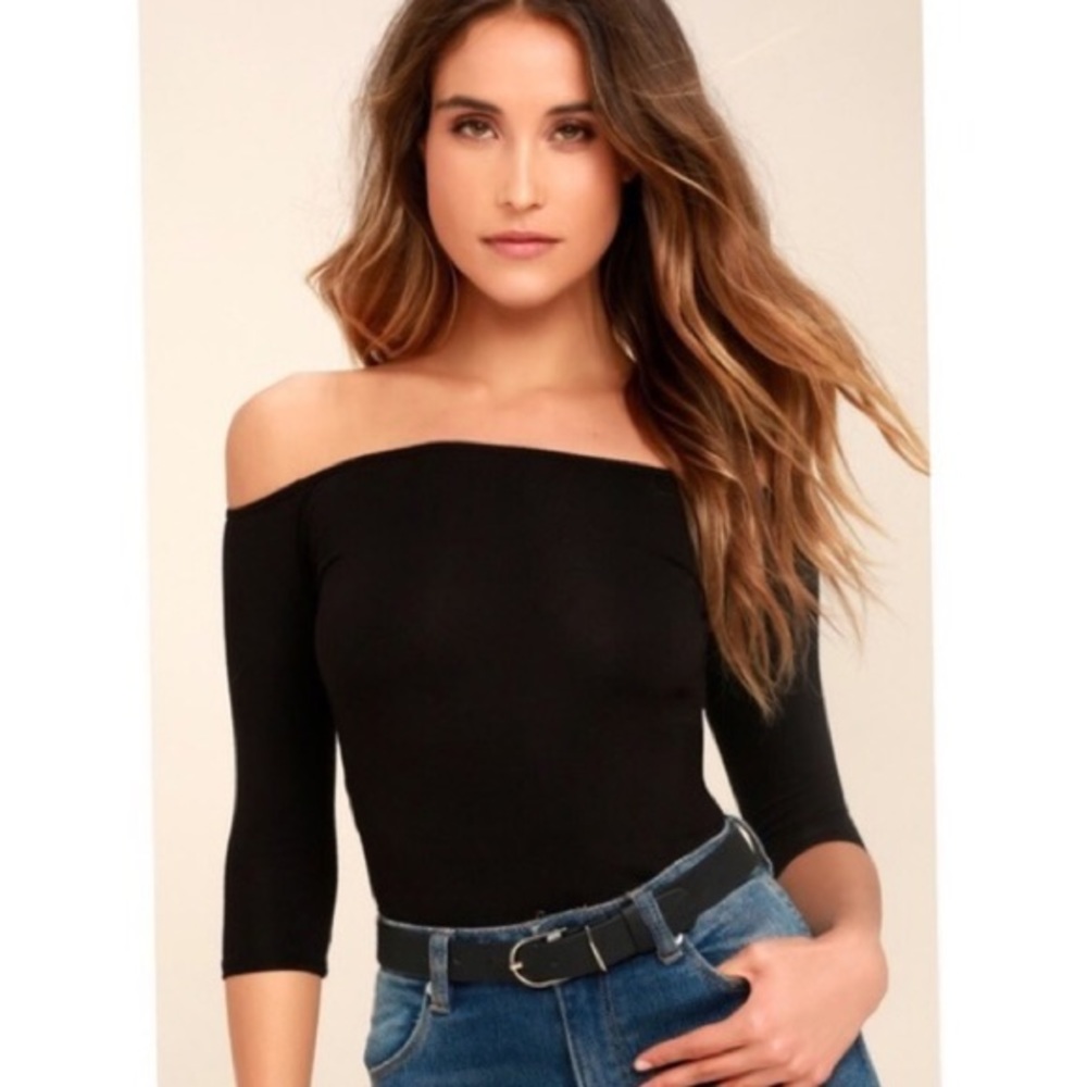 lulus black off the shoulder top